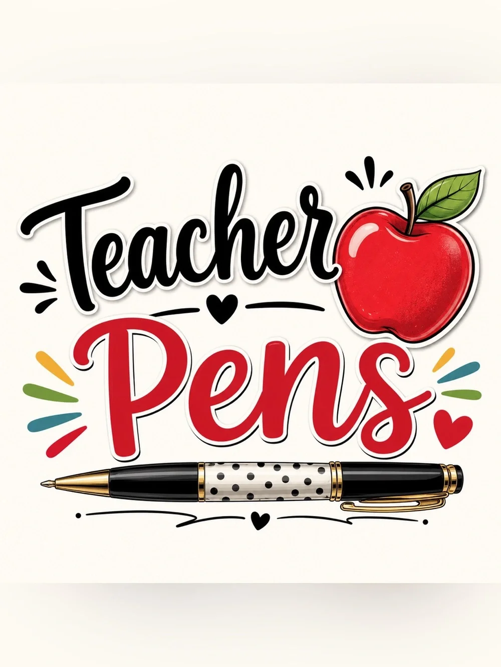 Teacher Pens Decorative Black and Gold Ballpoint Pen